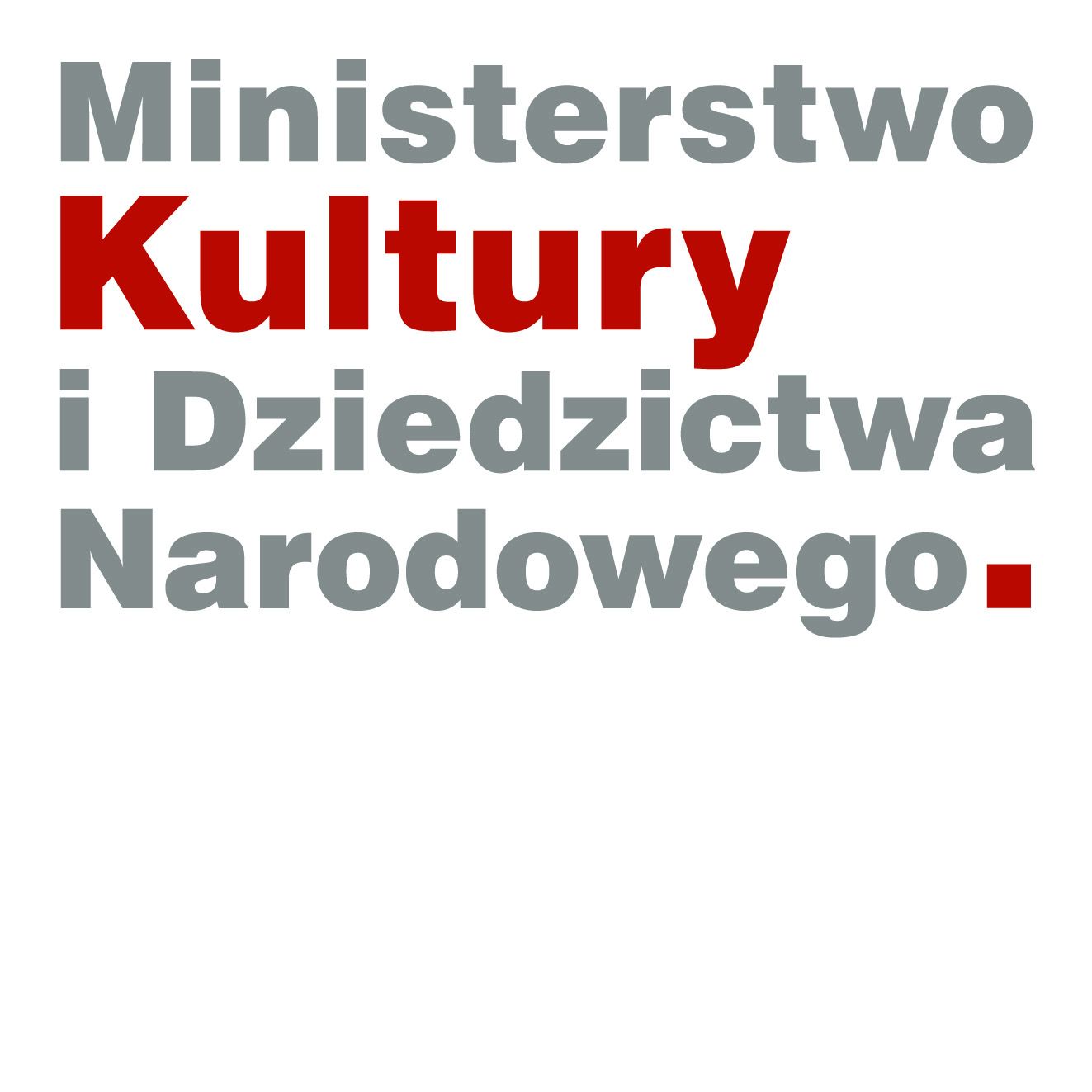 Logo - napis: Ministerstwo Kultury i Dziedzictwa Narodowego