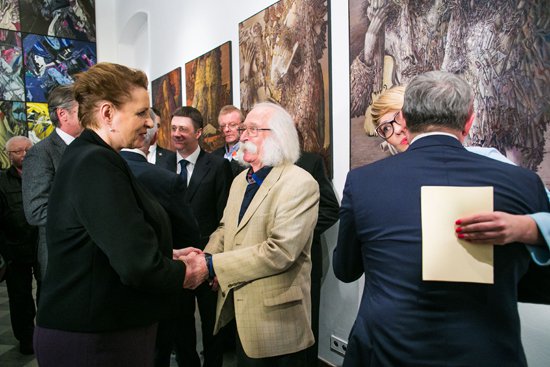 Otwarcie przez ministrów kultury Polski i Ukrainy wernisażu wystawy prac ukraińskiego artysty Iwana Marczuka w galerii Kordegarda. fot. Danuta Matloch